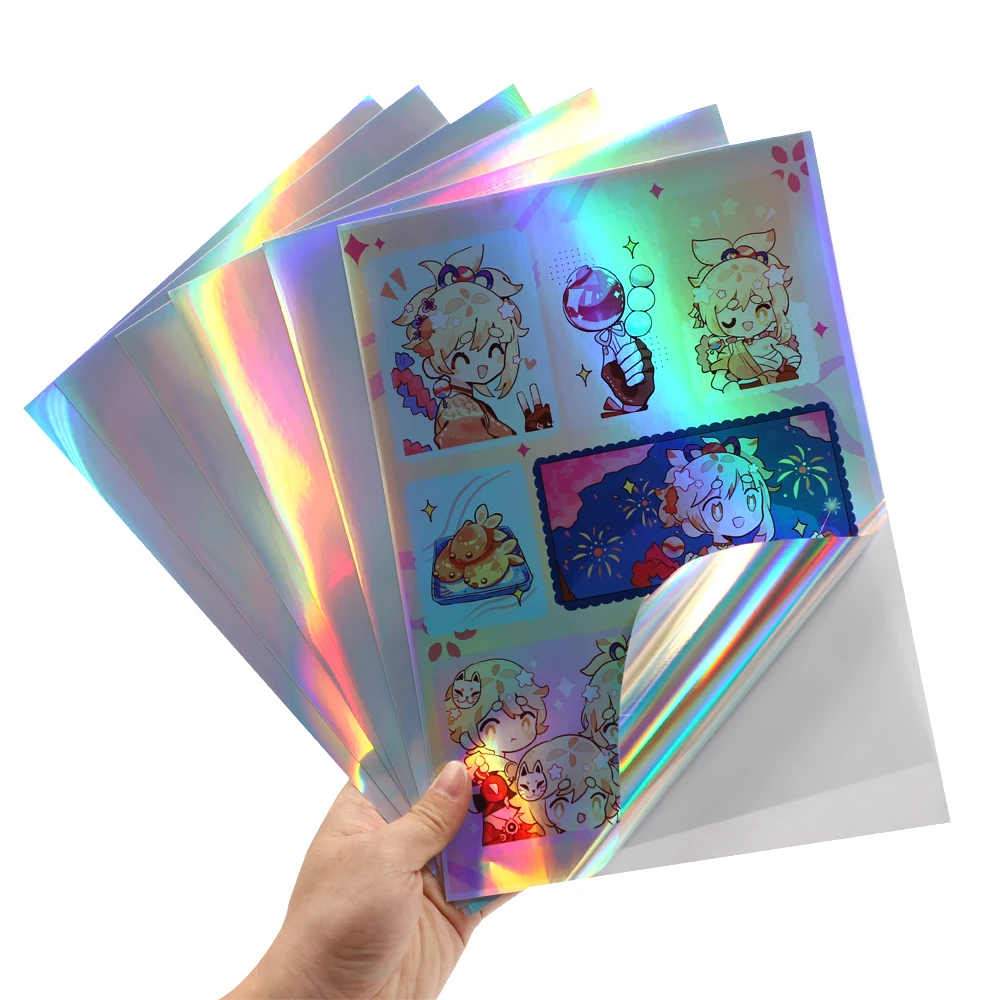 Inkjet Sticker Factory Stock Waterproof Printable A4 Sheet Glossy Vinyl Photo Sticker Paper For Inkjet Printer