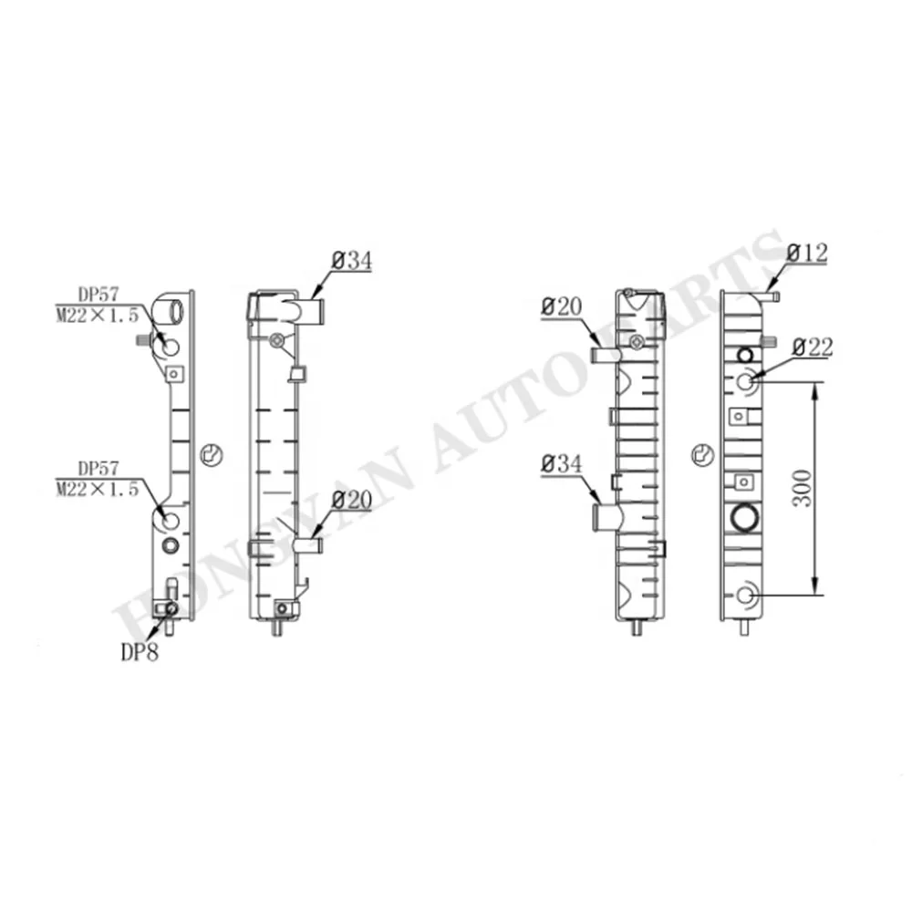 Auto share parts for opel car aluminium radiator with plastic tank for VAUXHALL OMEGA