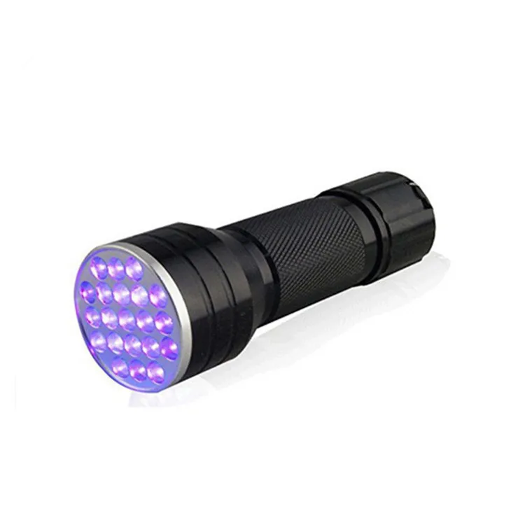 aluminum 395nm Ultraviolet Black light Detector Dog Urine Pet Stains and Bed Bugled 21 LED uv flashlight