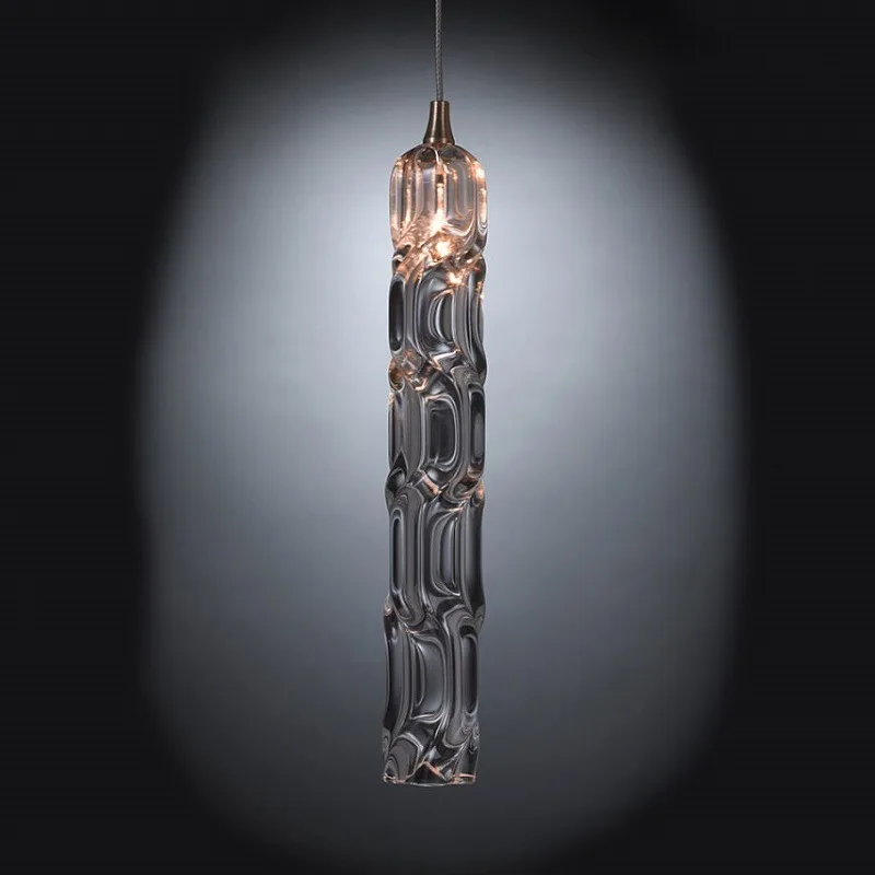 Modern simple hand-blown twisted glass duplex chandelier living room staircase dining bar chandelier