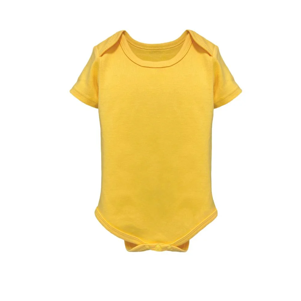 OEM newborn babies clothes high quality summer short sleeve baby romper plain 100% combed cotton baby plain white romper