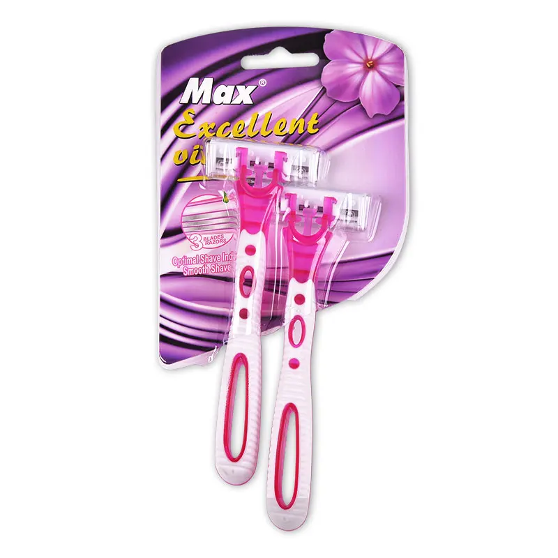 Disposable razor blade factory plastic rubber handle good quality blade razor