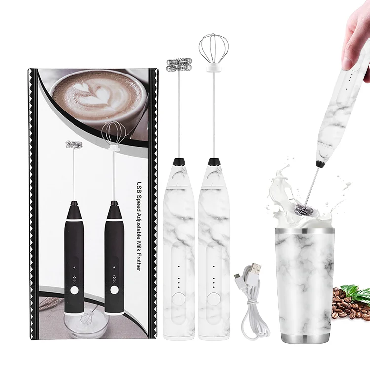 New Arrival milk foam frother USB rechargeable handheld electric coffee milk frother steamer set with coffee mug, mixer, pitcher