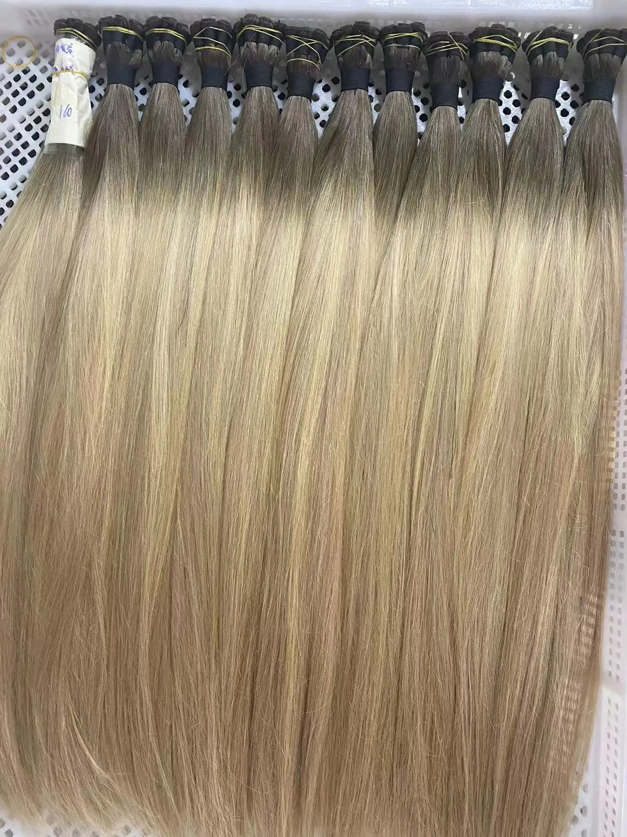 Top Quality European Straight New Handtied Weft Hair Remy Flat Hair Genius Weft