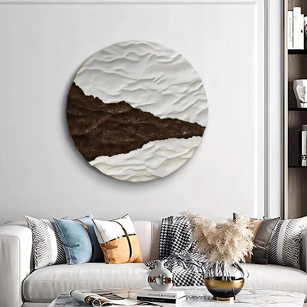 Custom Round Wall Art Wooden Hanging Ornament Wall Mount Creative Design Wood Carving Home Decoration Wall Art