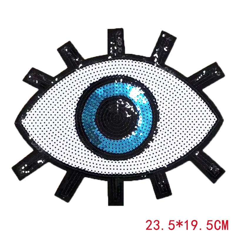Sparkle Devil Evil Eye Sequin Patch Custom Embroidery Patches   Iron on Sequin Patches for Clothing
