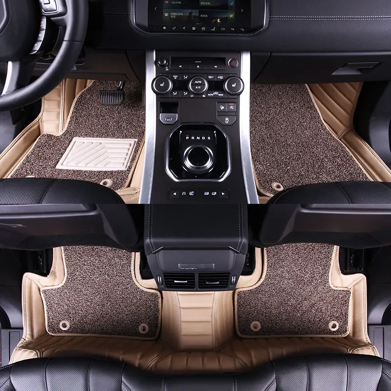 Кожаные Нескользящие легко моющиеся автомобильные коврики на заказ роскошные для пола водонепроницаемые Land rover