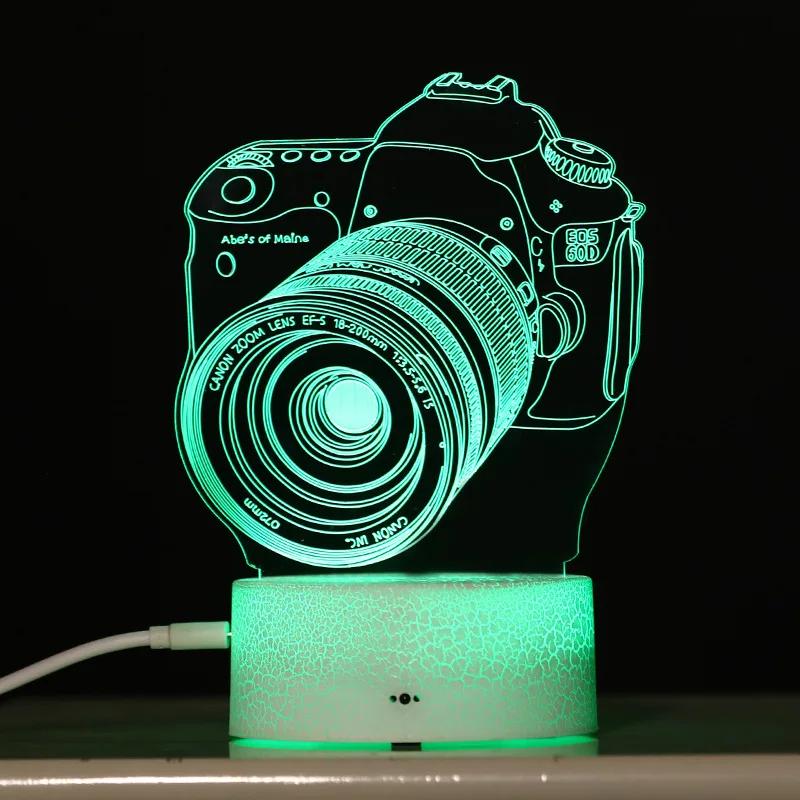 Creative design rgb color change 3d led light optical illusion lamp touch sensor kids 3d lamp