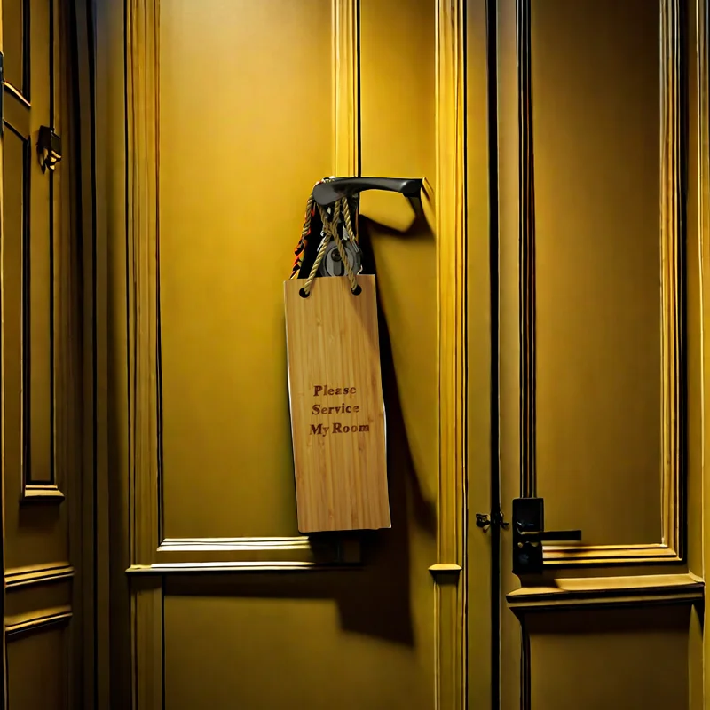 Customized natural blank simple design wooden door hanger