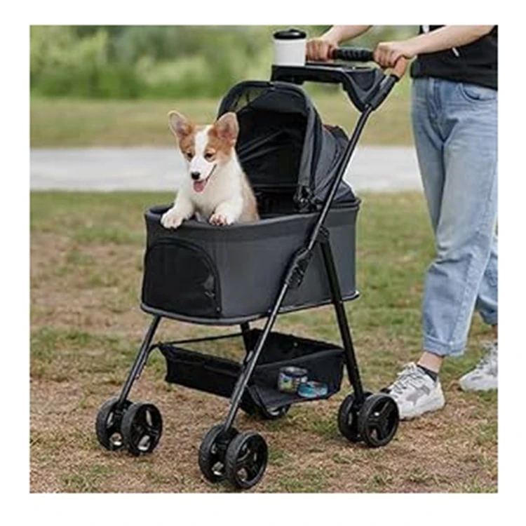 Manufacture Pet Stroller Cart Cargo Carrier Attachment Dog Bike Back Seat Trailer Stroller For Travel