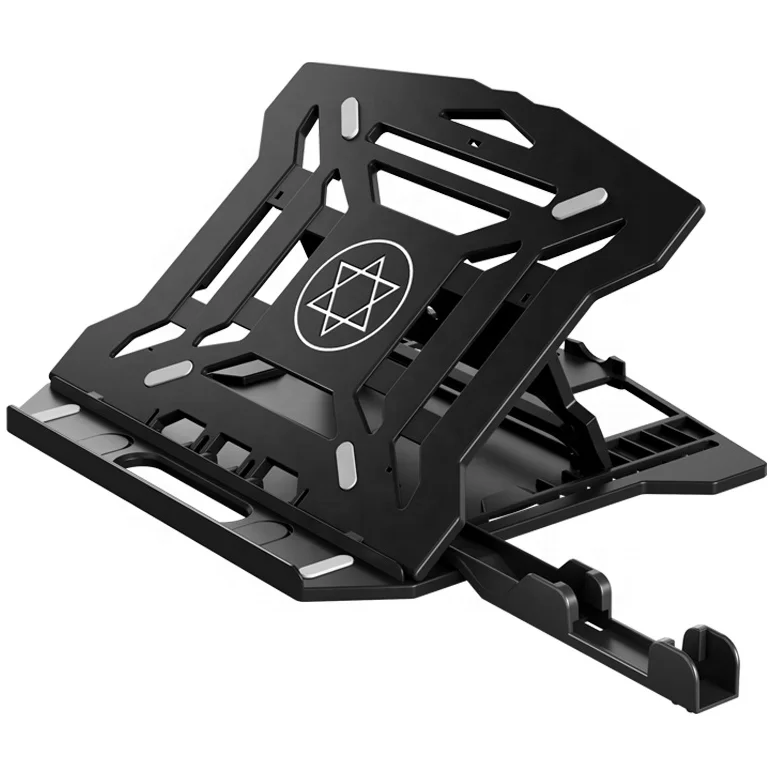 Adjustable 8 Levels Plastic Laptop Stand Foldable Portable Ergonomic Notebook Computer Riser Laptop Stand With Phone Holder