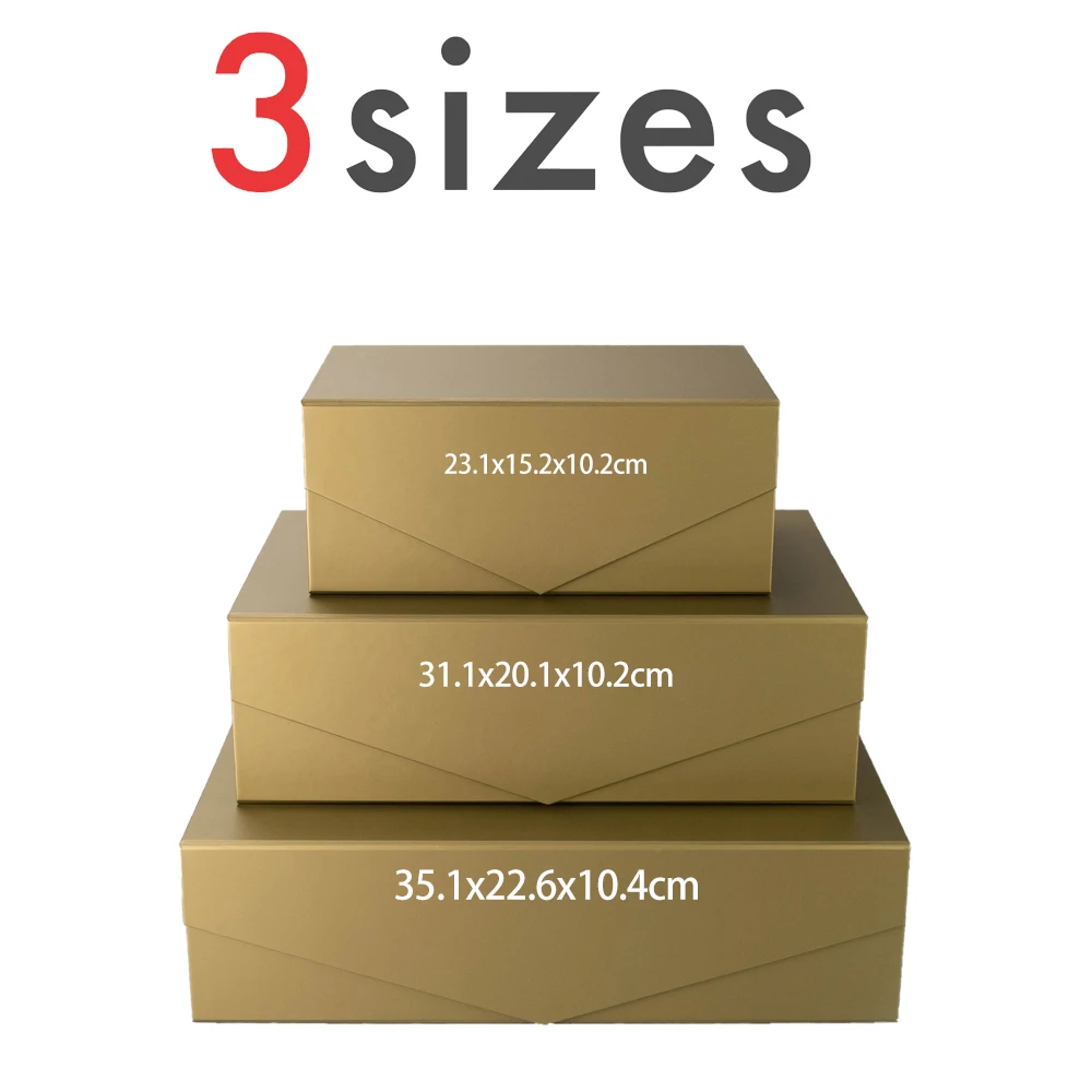Three Sizes Ready To Ship Luxury Folding Magnet Packaging Box Foldable Magnetic Gift Boxes With Magnetic Lid For Small Business