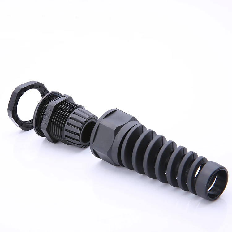PG7 Cable Gland 3mm-6.5mm Wire Hole Waterproof Nylon Joint Adjustable Locknut with Strain Relief Black
