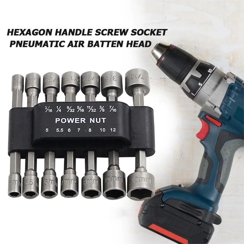 5-13mm Hexagon Nut Driver Drill Bit Socket Screwdriver Wrench Set high quality carbon steel wrench socket bit