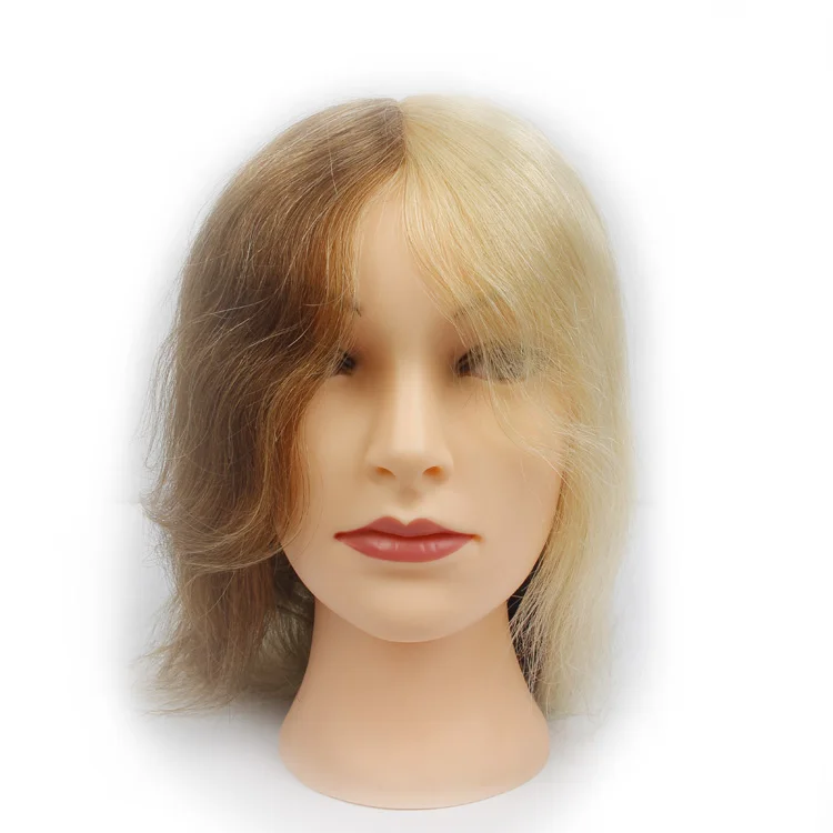 Human Hair Training Doll Head Hairdresser Styling Head Mannequin Cosmetology Dyeing And Coloring Practice Mannequin
