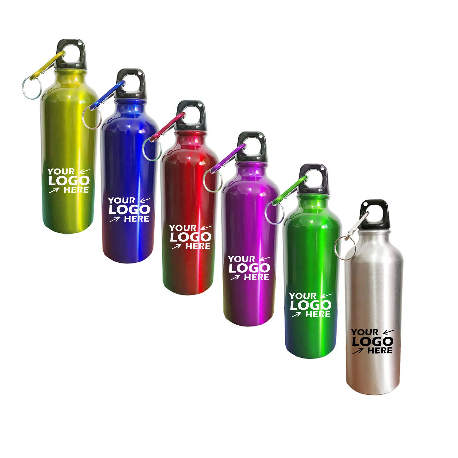 17oz Aluminum Water Bottle with Carabiner