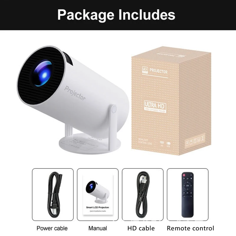 Hot Sell HY300 Projector Pro Smart Android 11.0 Portable HD Mini 4K 1080P Automatic Correction Home Theater Projecteur