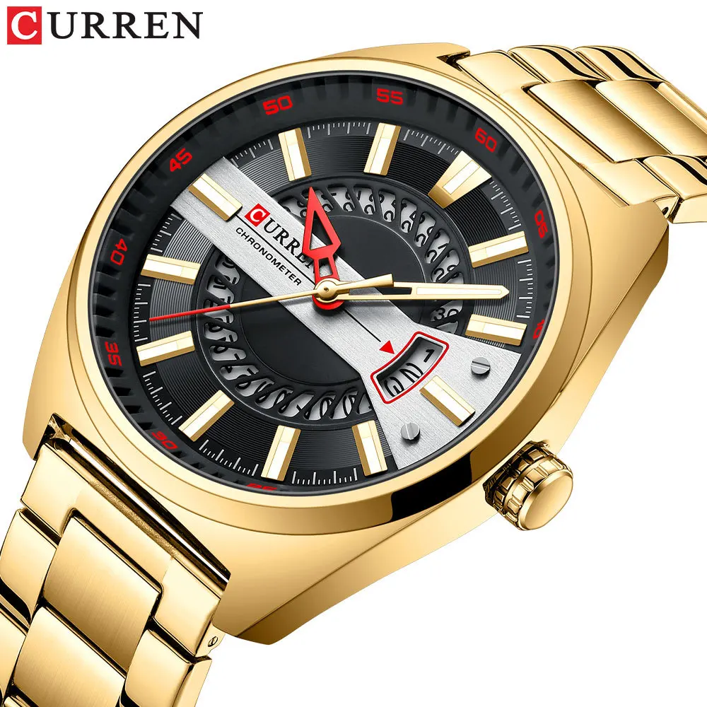 CURREN 8403 Men Business Watch Day Date Chronograph Miyota Movement Quartz Wrist Watch