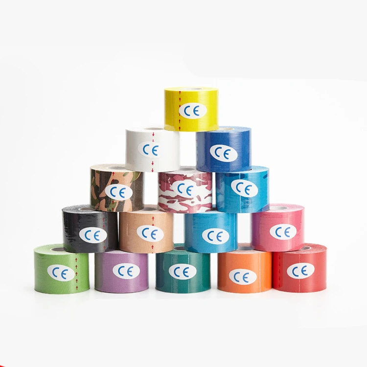 Latex Free Pure Elastic Cotton Pre cut Kinesiology Sports Tape Athletic Tape 5CM