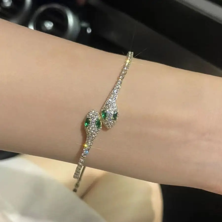 Charm Snake Chain Bracelets Jewelry Cubic Zirconia Snake Bracelet Bangle For Women
