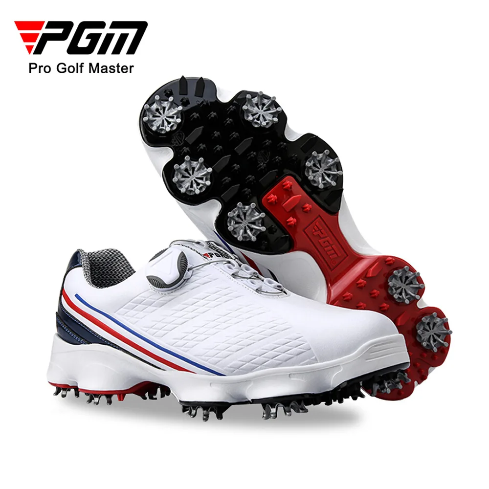 PGM men spikes auto lacing microfiber golf shoes
