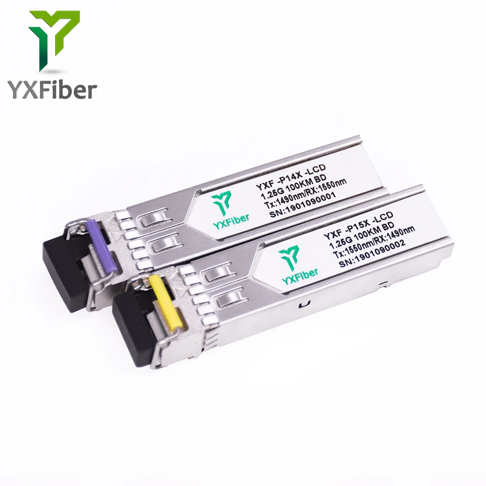 YXFiber SMF 1,25 г 1490/1550nm LC SFP 100 км модуль GLC-BX120-U