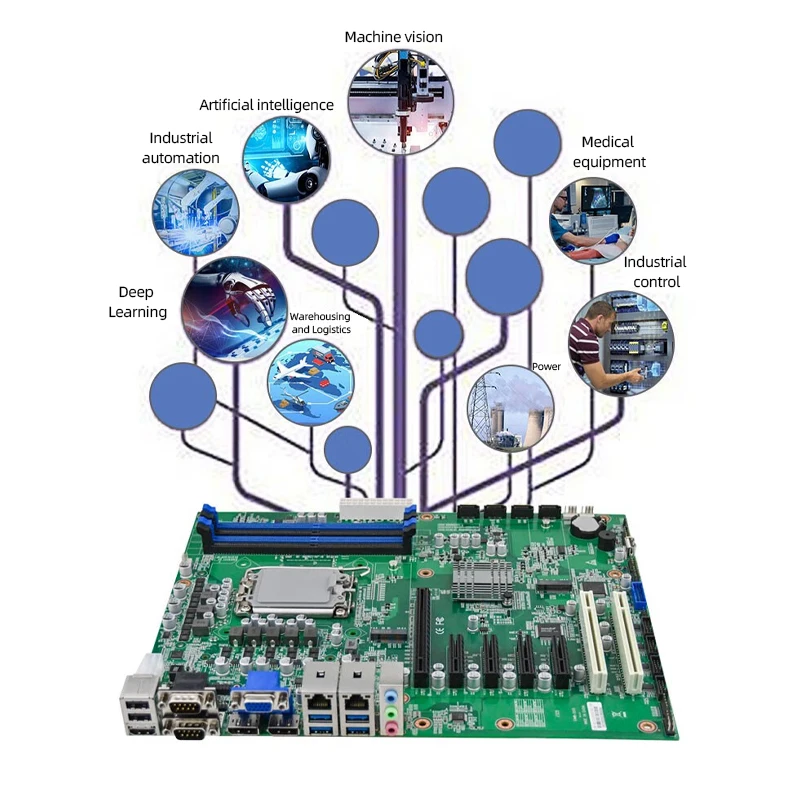 2024 Eip 12/13/14 Gen 2 гигабитные порты Ethernet 6com 14com USB M.2 5PCIE DDR4 материнская плата с процессором Серверная