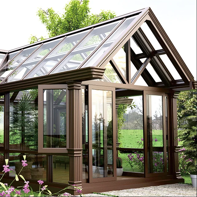 With free sample Orangerie Greenhouse Solarium Conservatory Prefab Free Standing Sunroom