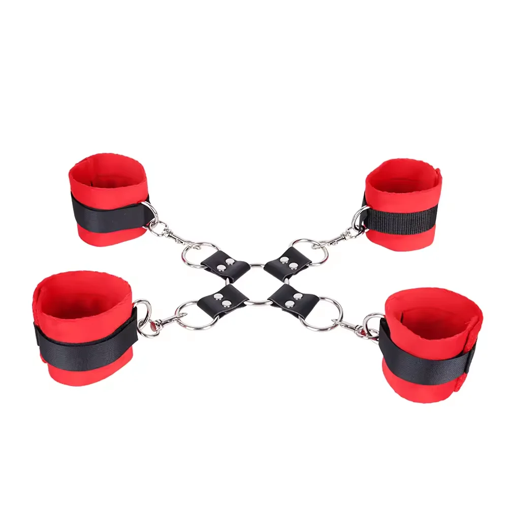 Wiseu Sex Bondage BDSM Kit bed Restraints Set Sex Toys with Hand & Ankle Cuff Bondage Collection & Blindfold & Tickler