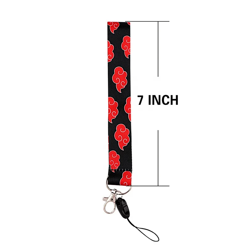 Narut Hunter Short Wrist Lanyard Akatsuki Anime Attack On Titan Wristlet Keychains Phone Polyester Rope Car Key Chain