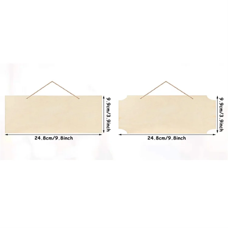 Best Selling Rectangle Blank Wooden Plaque 10 Pieces Unfinished Hanging Wood Sign