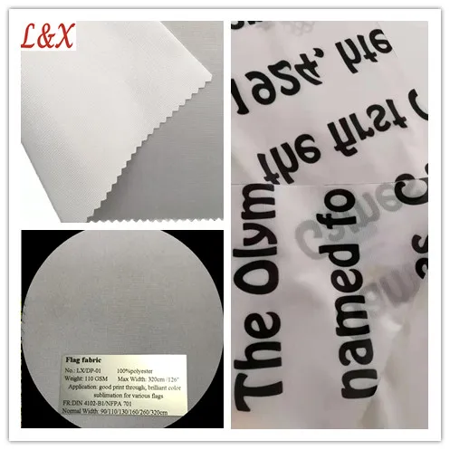LX/DP-01 Dye sublimation printing Top quality 100% polyester 110gsm hanging flag fabric