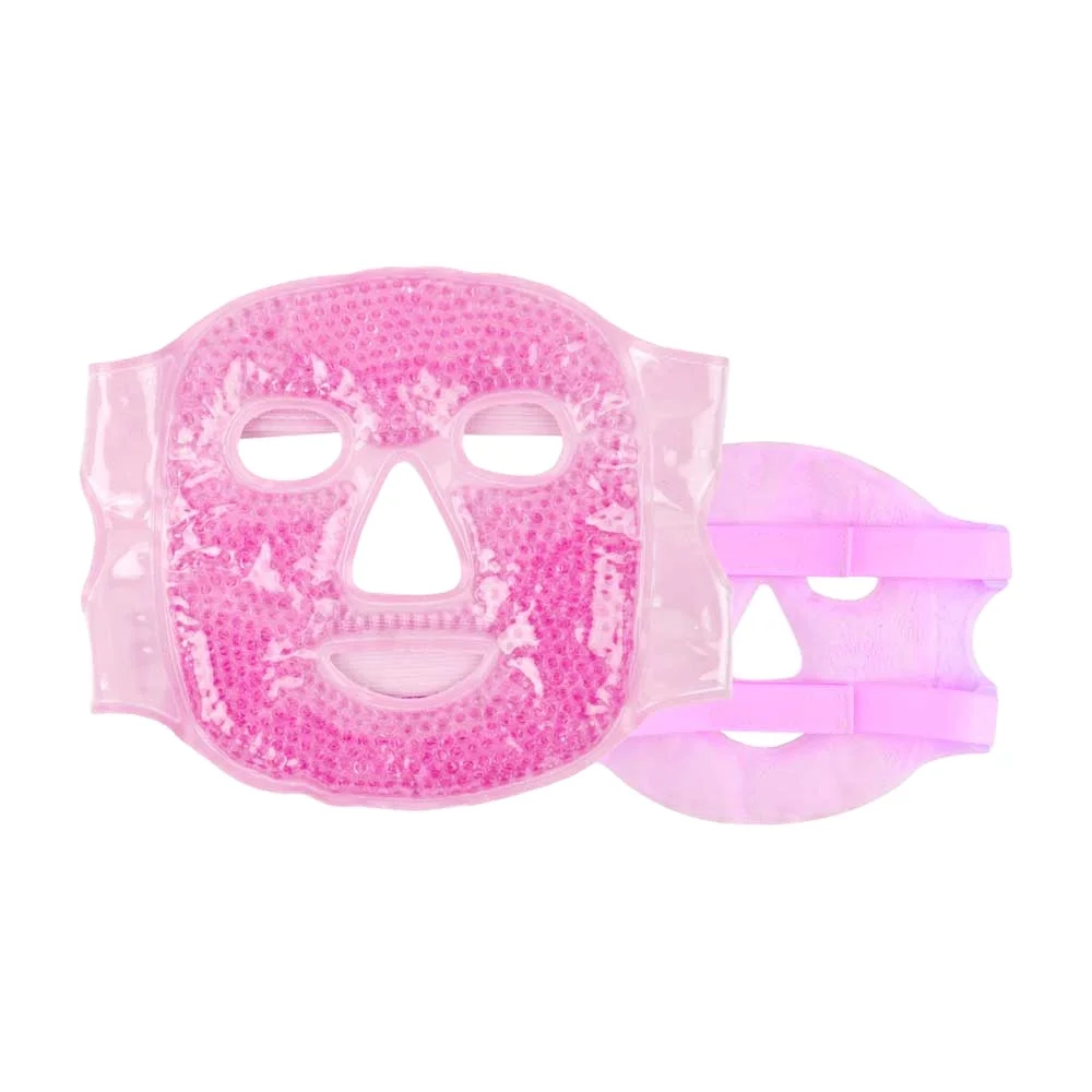 OEM Cooling Ice Face Eye Mask with Soft Plush Backing Hot and Cold Therapy Full Face Gel beads Ice pack Mask