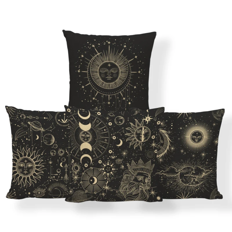 Fundas De Cojines Custom Printed Pillows Decorative Pillow Comfort Seat Cushion Cover 45X45Cm Linen Moon Phases