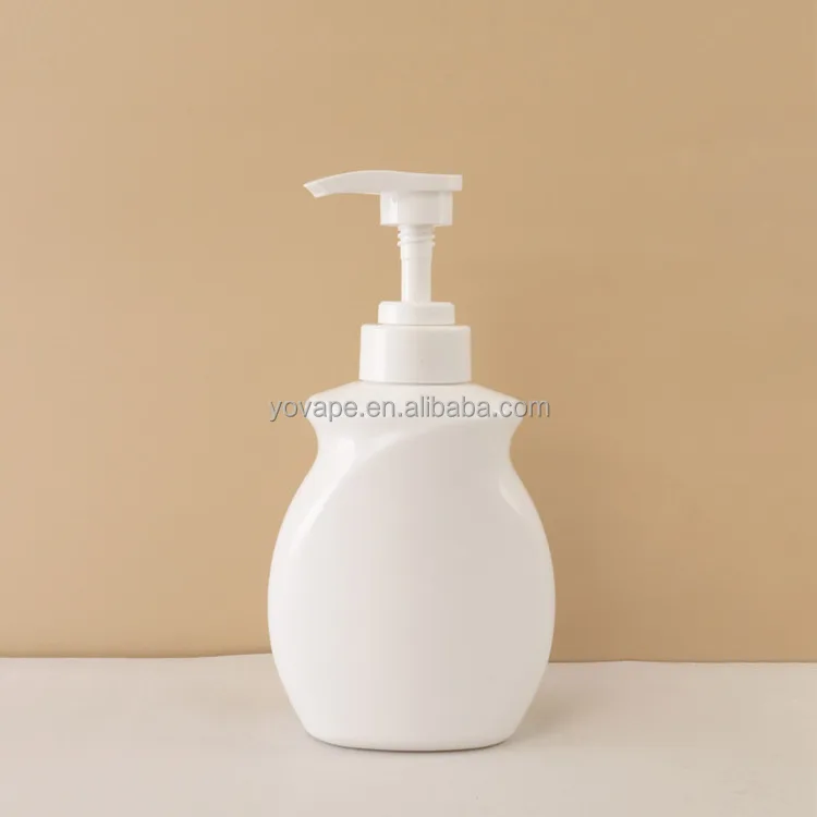 European unique design dispensing body wash 300ml 10 oz 10oz shampoo shower Gel hair white lotion pump spray plastic bottle