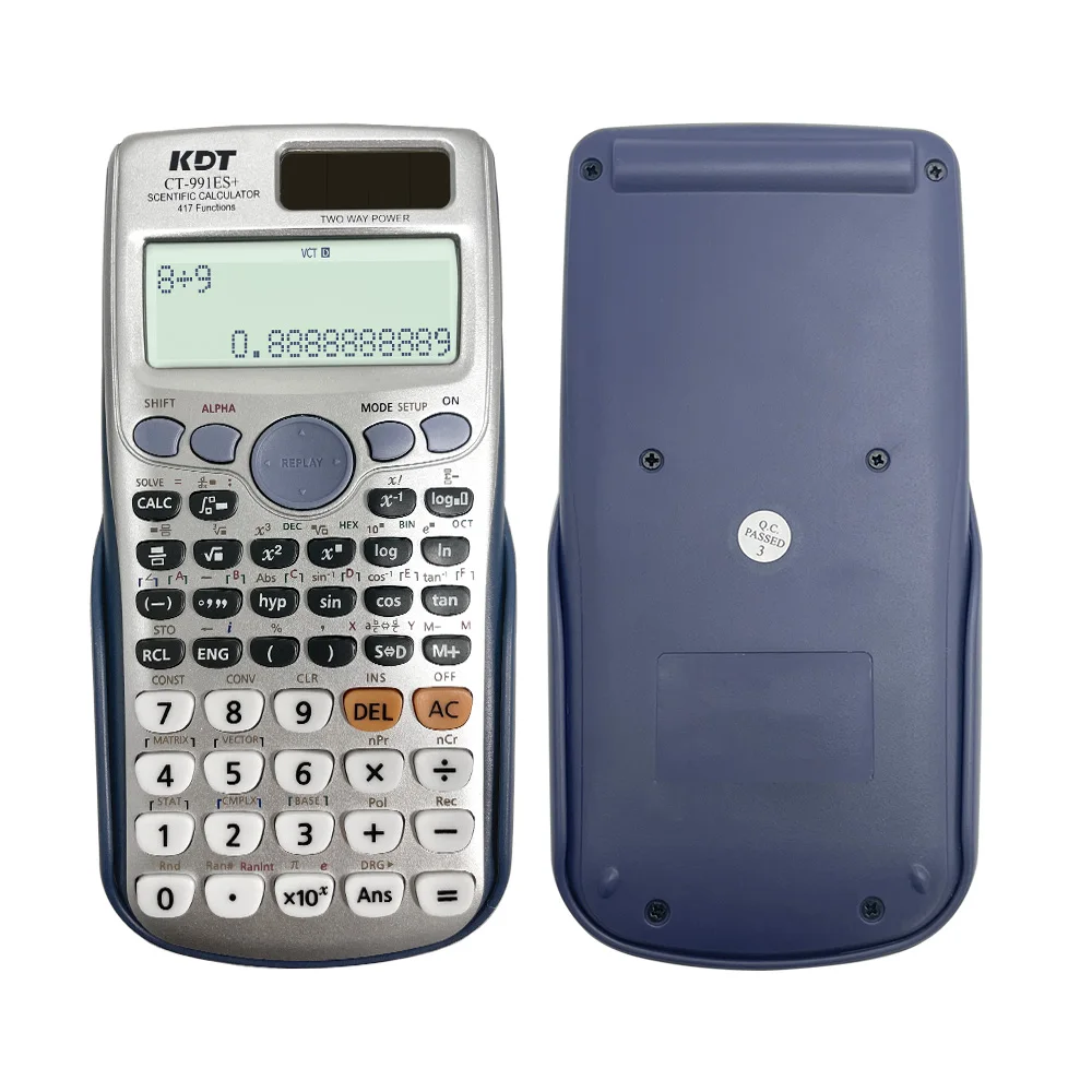 Scientific Calculators Fx 991es Plus with 417 Function Dual Power and 2 Line Display School Custom Office Supplies for School