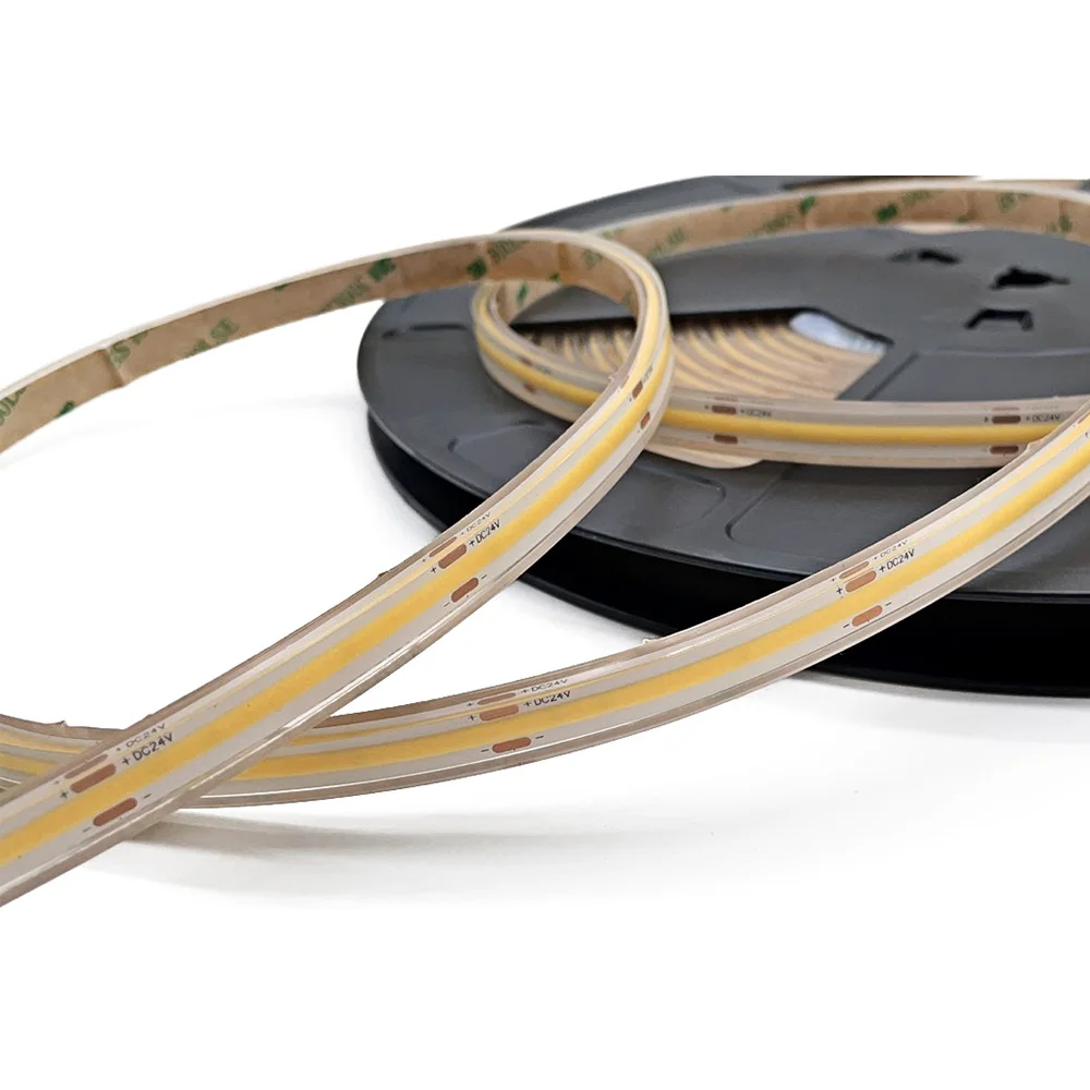 IP68 Waterproof Dot free dimmable COB LED strip light for aluminium profile DC24V 9W 12W led flexible strip LED tape FCOB strip