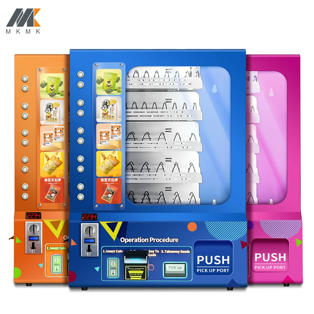 MAKMIK Good Quality Coin Operated Vending Machine Wall Mounted Small Snacks and Pringles Vending Machine for Luxury Suite