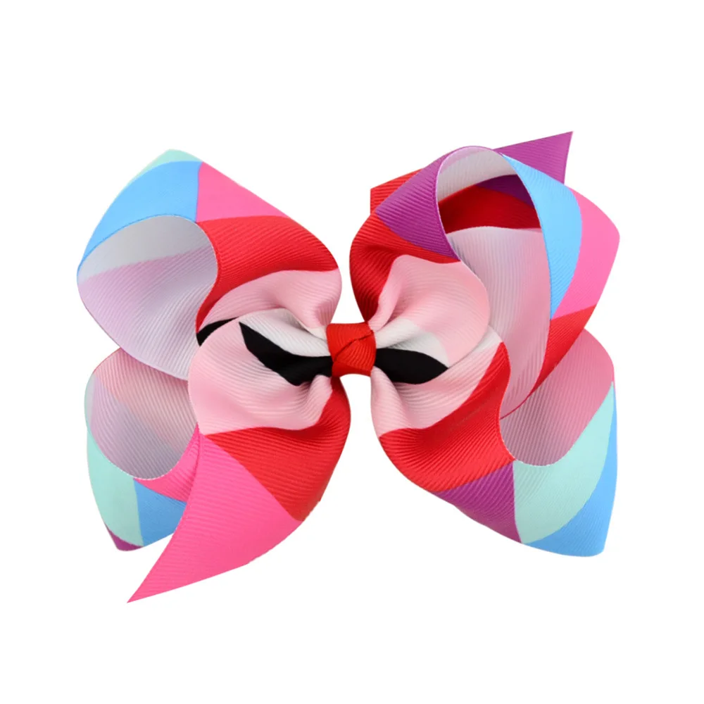 Ins 15*12 Polygonal Colorful Gradient Magic Bubble Flower Bow Hairpin Kawaii Hair Clips Girl Rainbow Hair Clip Accessories