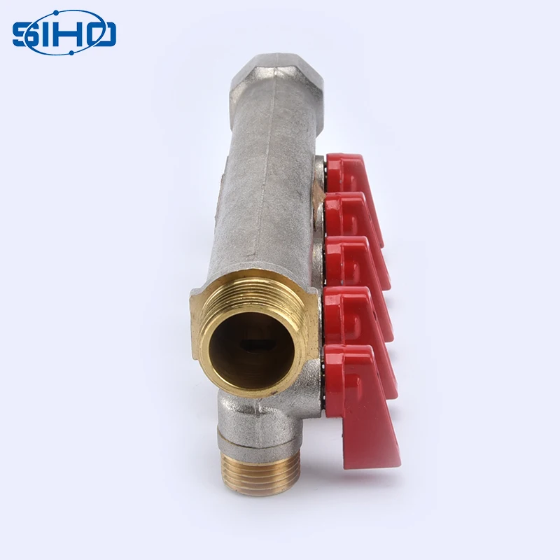 Size 1/2 3/4 brass heating manifold for water system with top quality
