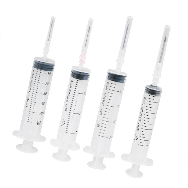 Medical disposables syringe with needle 0.5ml to 60ml for option
