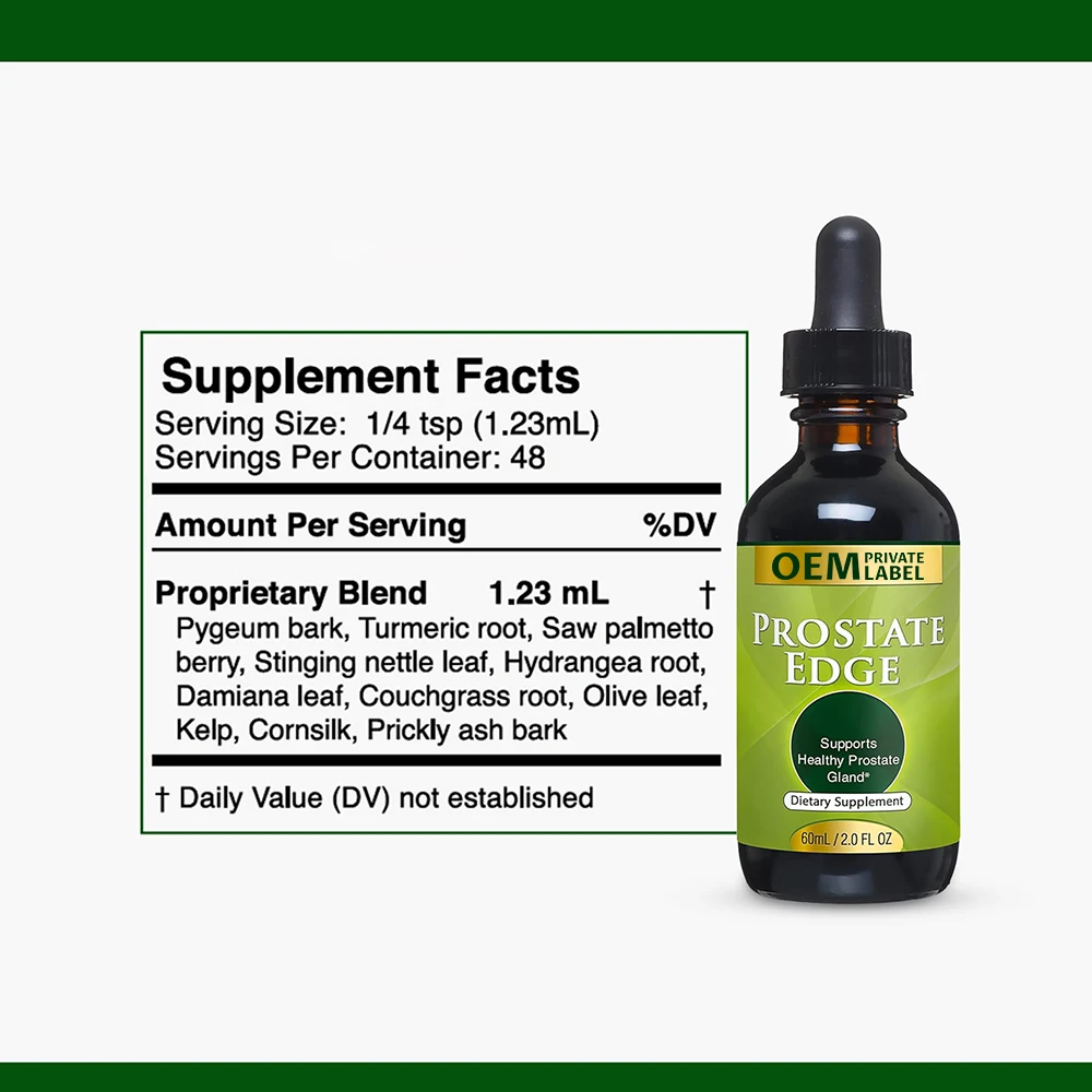 OEM Pure Prostate Drops Organic Saw Palmetto & Herbal Extract Prostate Supplements for Men Support Prostate Health