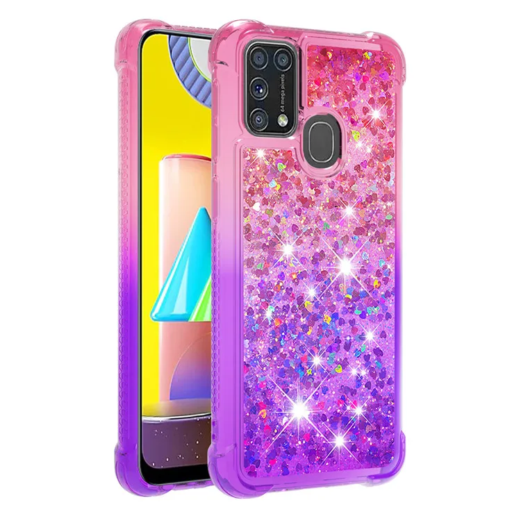 Girl Gradient Color Glitter Case For Samsung Galaxy M31 Liquid Quicksand Back Cover Bag