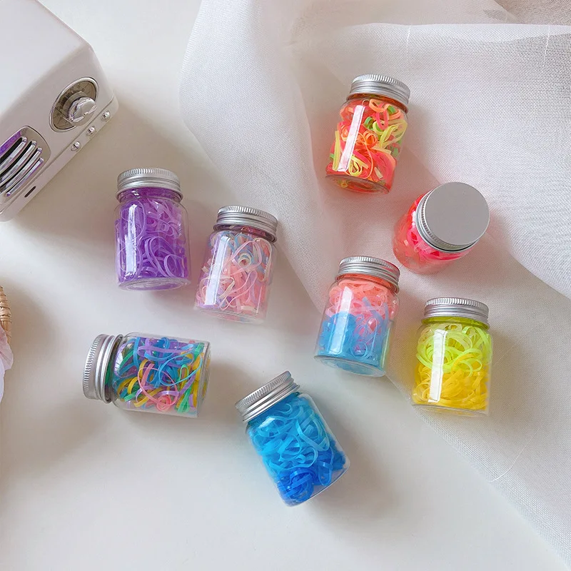 2022 new Japan and Korea macaron color high elastic disposable rubber band boxed gradient color hair ring head rope