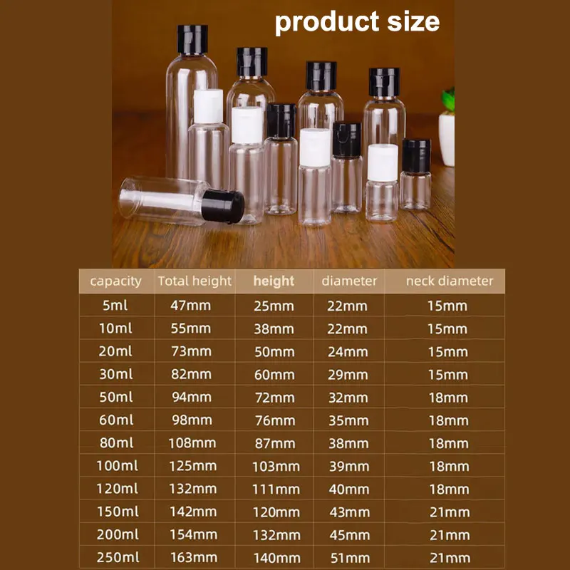 60ml 100ml 200ml 250ml cheap price pet water packing bottle for cosmetic clear plastic pet bottles for water