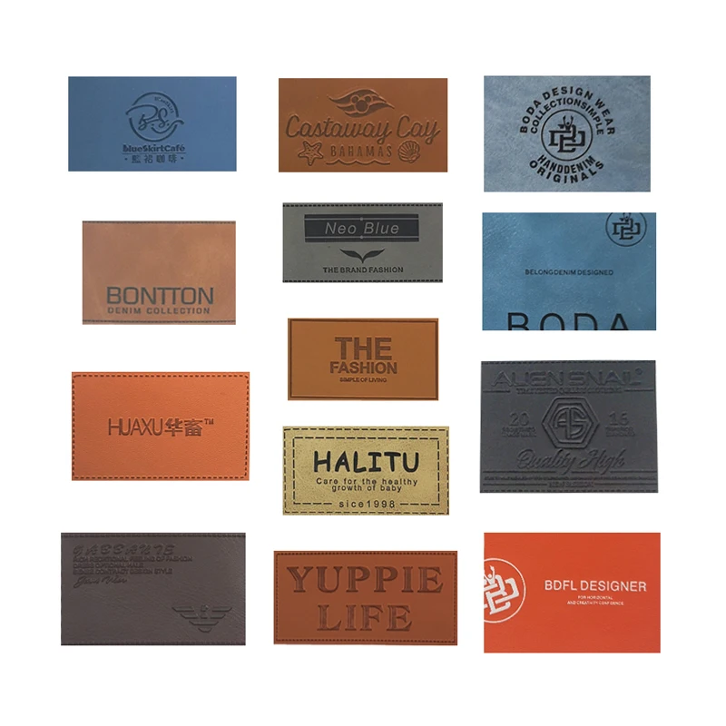 2024 Hot Selling Custom Logo Colorful Embossed 3D Leather Label Patches For Jeans/clothing