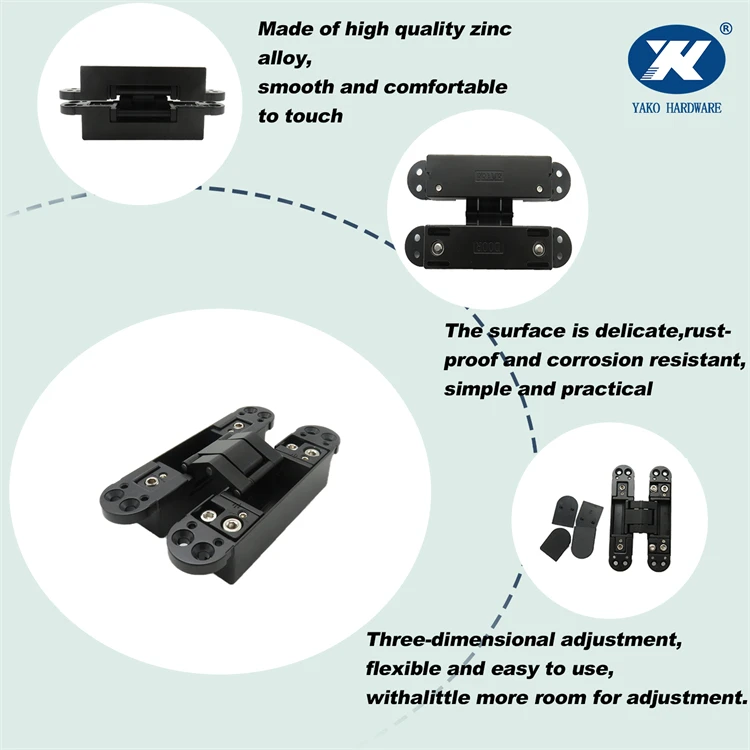 Furniture Hardware 180 Degree Invisible Folding Door Hinge Concealed Hinge