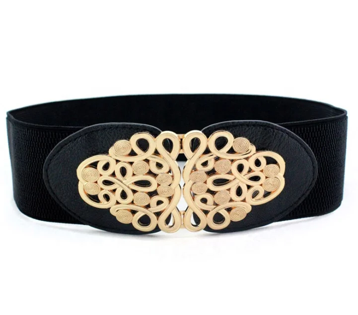 Fashion Girls Waist Cinch Waistband Cinturones Women Wide Elastic Stretch Ladies Belt for Dress