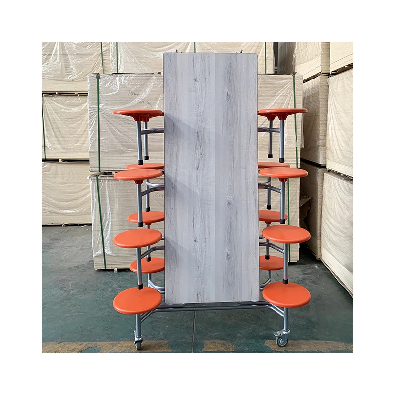 Movable Folding Canteen Dining Table with Wheels