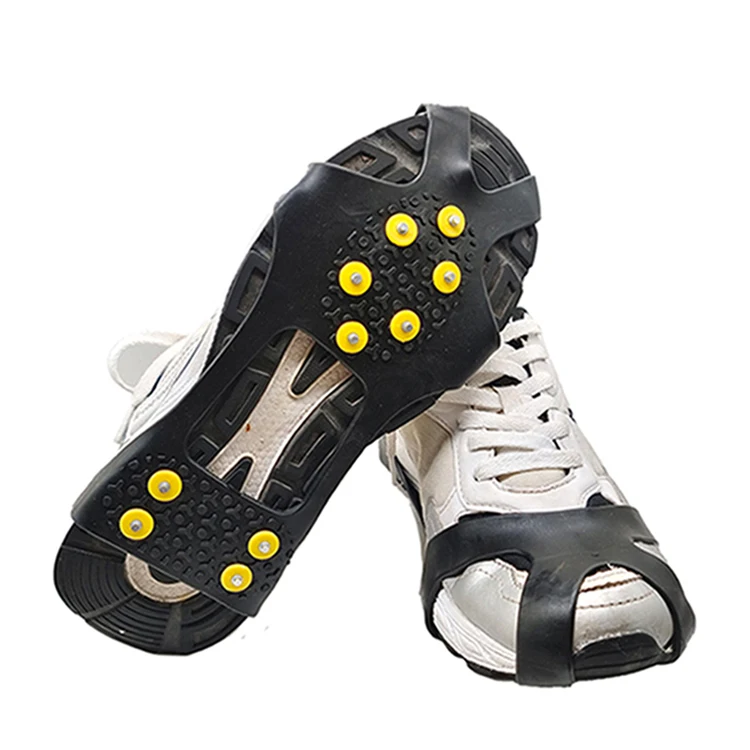 Anti Skid Shoe Grip Universal Silicone Rubber Ice Crampons 10 Teeth Rubber Ice Cleats